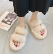 画像5: Women's Fur fuzz bac  warm flat sandals slippers  　モコモコファーフラットサンダル スリッパ サボ (5)