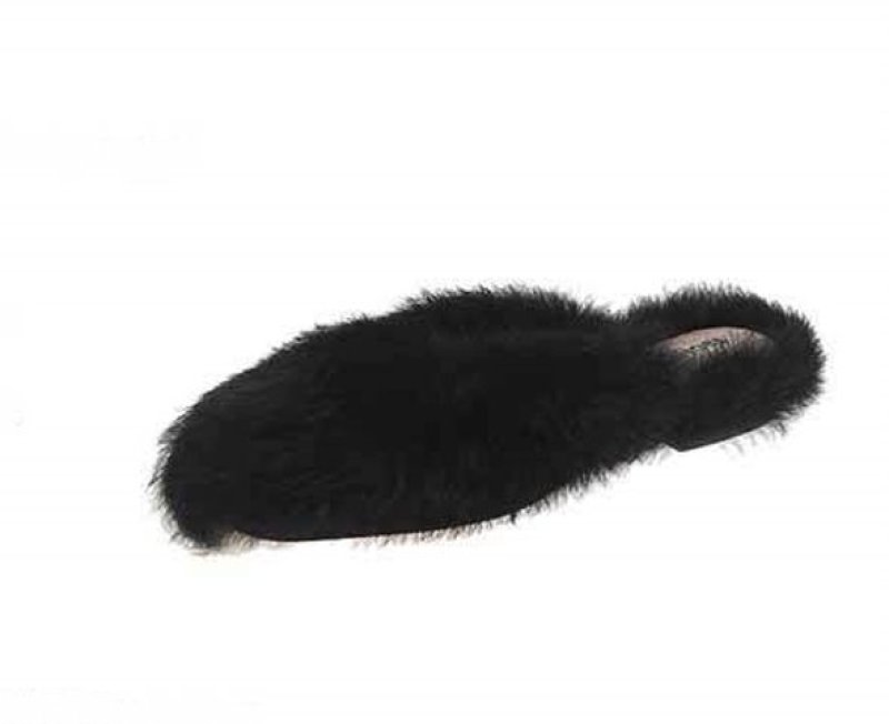 画像2: Women's  fur Baotou casual fur warm flat sandals slippers   モコモコファーフラットサンダル スリッパ サボ (2)