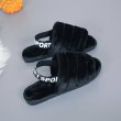 画像9: Women's  fur  Hairy warm flat back strap sandals slippers  　モコモコファーフラットバックストラップサンダル スリッパ サボ (9)