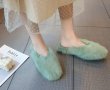 画像5: Women's  fur Baotou casual fur warm flat sandals slippers  　モコモコファーフラットサンダル スリッパ サボ (5)