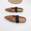 画像7: Women's Pointed head sandals furry shoes flat sandals slippers  Mules　モコモコフラットサンダル スリッパ サボ ミュール (7)