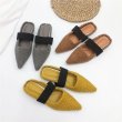 画像8: Women's Pointed head sandals furry shoes flat sandals slippers  Mules　モコモコフラットサンダル スリッパ サボ ミュール (8)