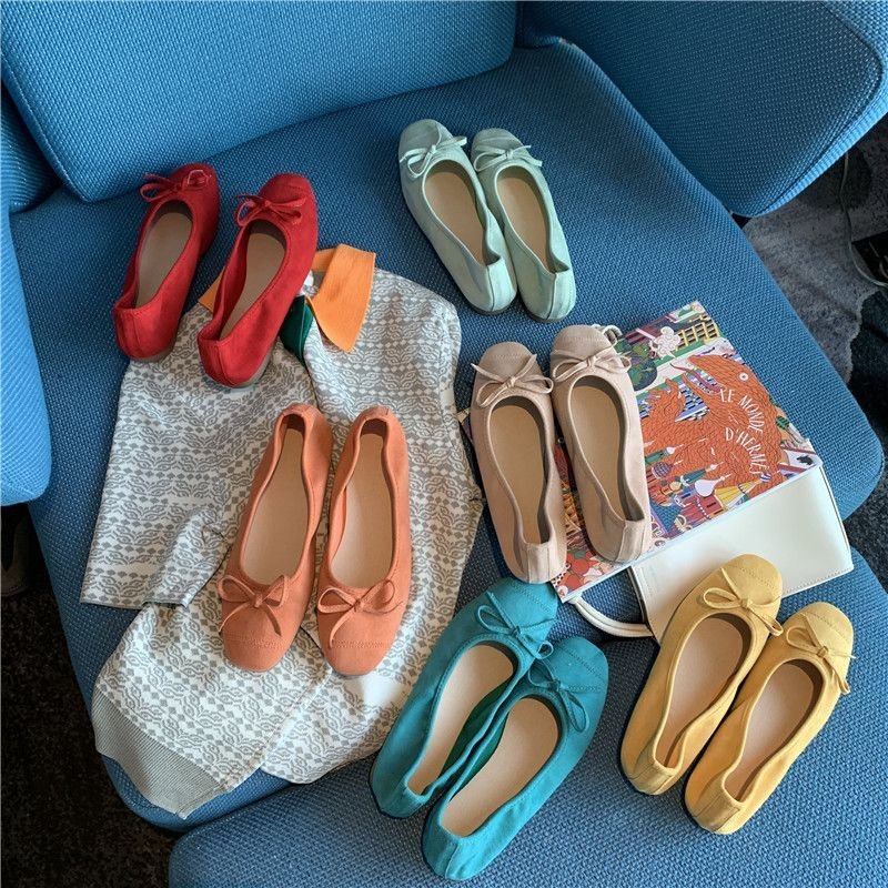 画像10: women's  candy color bow ins flat ballet shoes flat shoes キャンディーカラーフラットバレエシューズリボンパンプス　 (10)