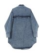 画像2: Women's  boyfriend breeze tassel washed denim jacket in the long section of the old silhouette windbreaker　フリンジデニムロングジャケットコート　ジャケット (2)