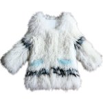 画像1: Women's floral design, hand-woven wool fur coat, long section　メッシュ製織軽くて暖かモンゴリアンファーフラワーコート　ジャケット (1)