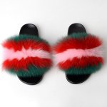 画像1: women's Fox fur slippers Sandals　リアルフォックスファーモコモコファーサンダル スリッパ サボ ミュール (1)