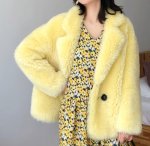 画像7: Women's Haining 100% pure wool Basha sheep shearing coat jacket　シープスキンシアドシンプルテーラーカラーコートハーフコート　ジャケット (7)