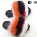 画像13: women's Fox fur slippers Sandals　リアルフォックスファーモコモコファーサンダル スリッパ サボ ミュール (13)