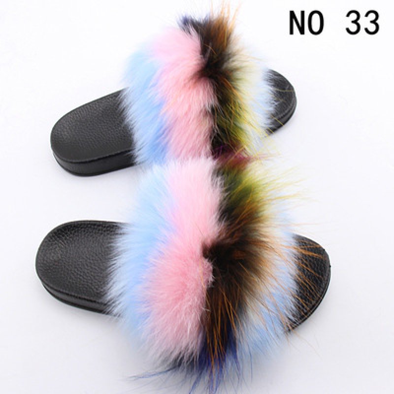画像7: women's Fox fur slippers Sandals リアルフォックスファーモコモコファーサンダル スリッパ サボ ミュール (7)