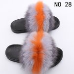 画像4: women's Fox fur slippers Sandals　リアルフォックスファーモコモコファーサンダル スリッパ サボ ミュール (4)