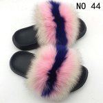 画像17: women's Fox fur slippers Sandals　リアルフォックスファーモコモコファーサンダル スリッパ サボ ミュール (17)