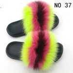 画像11: women's Fox fur slippers Sandals　リアルフォックスファーモコモコファーサンダル スリッパ サボ ミュール (11)