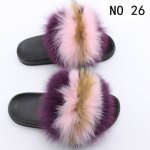 画像2: women's Fox fur slippers Sandals　リアルフォックスファーモコモコファーサンダル スリッパ サボ ミュール (2)
