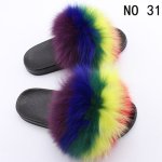 画像5: women's Fox fur slippers Sandals　リアルフォックスファーモコモコファーサンダル スリッパ サボ ミュール (5)