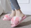 画像3: women's Fleece far slippers　モコモコクロスバイカラーファーサンダル スリッパ サボ ミュール (3)