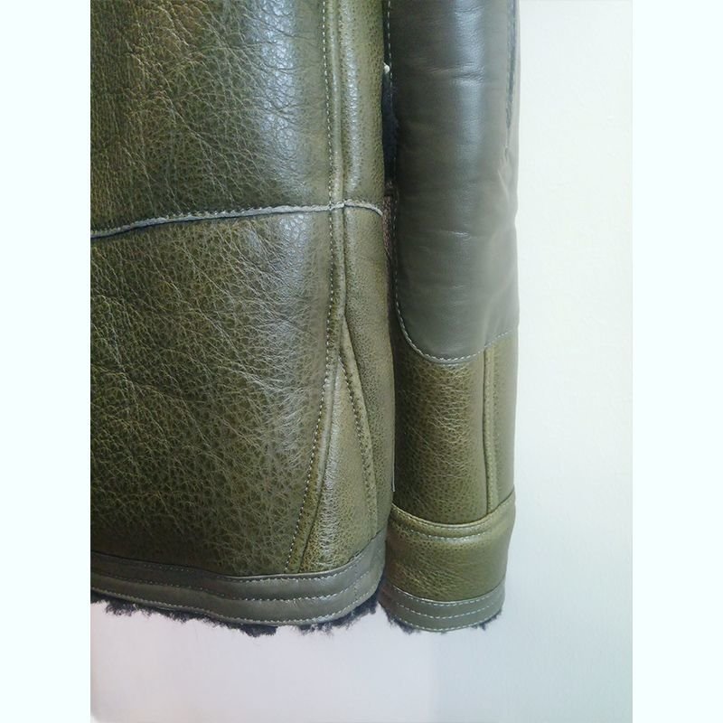 画像5:   Men's  short original ecological sheep fur one leather jacket coat メンズシープスキンジャケット　コート (5)