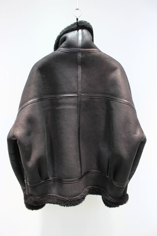 画像12: Women's real sheep fur one flight suit loose silhouette female coat Riders jacket リアルシープスキンライダースジャケット コート (12)