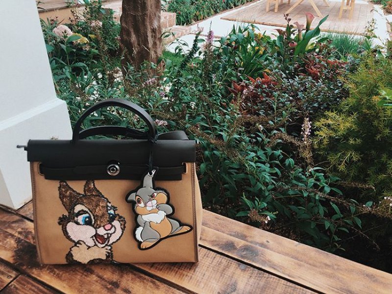 画像5:  woman’s new rabbit retro patchwork kitten bag handbagTote Shoulder 2wayBag 　ラビットスパンコールパッチワーク２WAYトートショルダー斜め掛けバック　 (5)