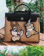 画像7:  woman’s new rabbit retro patchwork kitten bag handbagTote Shoulder 2wayBag 　ラビットスパンコールパッチワーク２WAYトートショルダー斜め掛けバック　 (7)