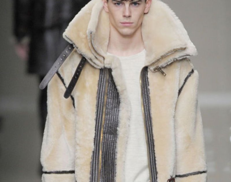 画像7:   Men's Fur locomotive short leather  jacket coat メンズシープスキンファージャケット　コート (7)