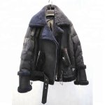 画像1: Women's real sheep fur, one down, combination, ladies fur coat　シープスキン毛皮＆ダウン組み合わせのコートジャケット (1)