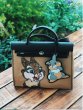 画像6:  woman’s new rabbit retro patchwork kitten bag handbagTote Shoulder 2wayBag 　ラビットスパンコールパッチワーク２WAYトートショルダー斜め掛けバック　 (6)