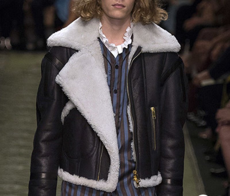 画像6:   Men's  short  leather fur coat sheep fur one leather jacket coat メンズシープスキンブリティッシュジャケット　コート (6)