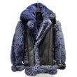 画像1: Women's Elegant Style Puffy Fur Leather Jacket Navy Oversize One Fur Sheepskin Coat  リアルシープスキンオーバーサイズジャケット　コート (1)