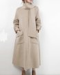 画像2: Women's  hand-stitched double-faced long scarf collar big umbrella pendulum silhouette wool long coat  スカーフ襟ウールコート (2)