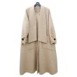 画像1: Women's  hand-stitched double-faced long scarf collar big umbrella pendulum silhouette wool long coat  スカーフ襟ウールコート (1)