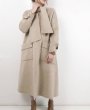 画像3: Women's  hand-stitched double-faced long scarf collar big umbrella pendulum silhouette wool long coat  スカーフ襟ウールコート (3)