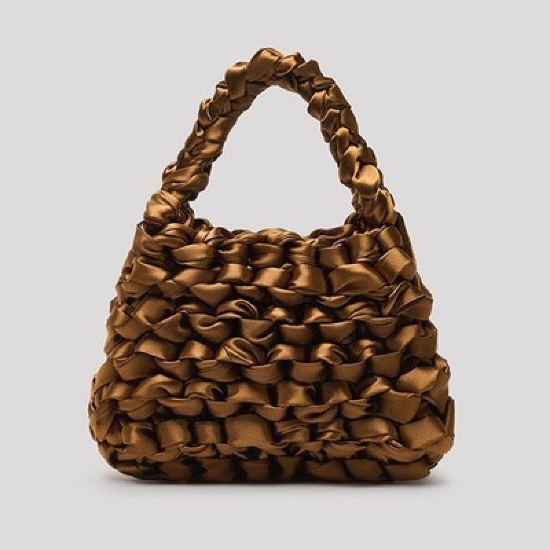 画像12:  woman’s  Hand-knitted satin  knot handbag bag ハンドメイドサテンシルクノットミニトートハンドバッグスモールハンドバック (12)