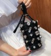 画像9:  woman’s rhinestone bucket bag handbag 　レザーラインストーンのバケツバッグトートバック　 (9)