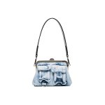 画像3:  woman’s underarm personality denim tannin chain shoulder bag デニムタンニンチェーンショルダーバッグ　クリップメッセンジャーバッグ (3)
