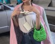 画像4:  woman’s  Hand-knitted satin  knot handbag bag ハンドメイドサテンシルクノットミニトートハンドバッグスモールハンドバック (4)