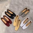 画像9: women's square head flat bottom woven metal foot ring buckle single shoes flat ballet shoesレザーフラットメタルアンクル付きパンプス バレエシューズ (9)