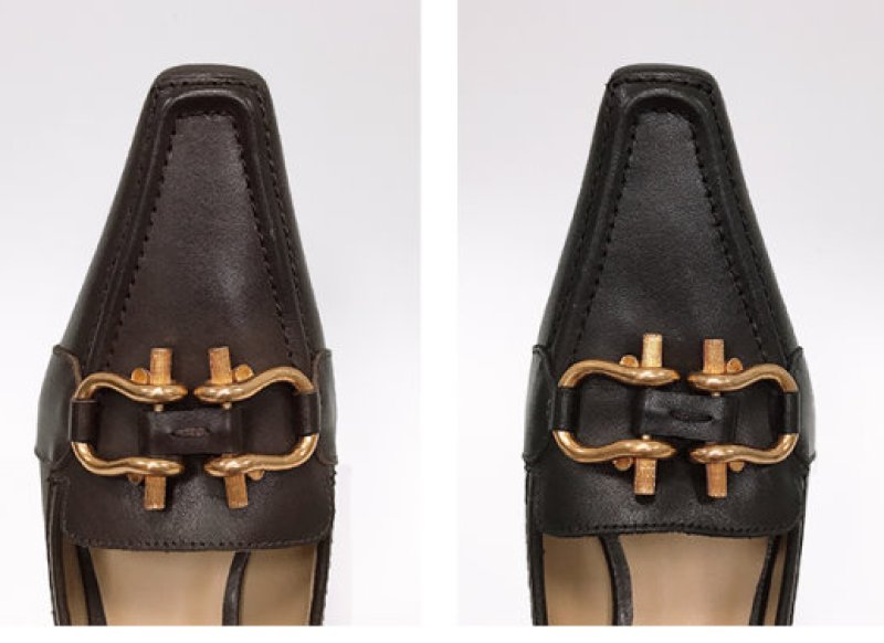 画像11: women's square head horse buckle shallow mouth with small leather shoes  レザーブリティッシュ金具付きヒールパンプス  (11)