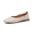 画像6: women's square head flat bottom woven metal foot ring buckle single shoes flat ballet shoesレザーフラットメタルアンクル付きパンプス バレエシューズ (6)