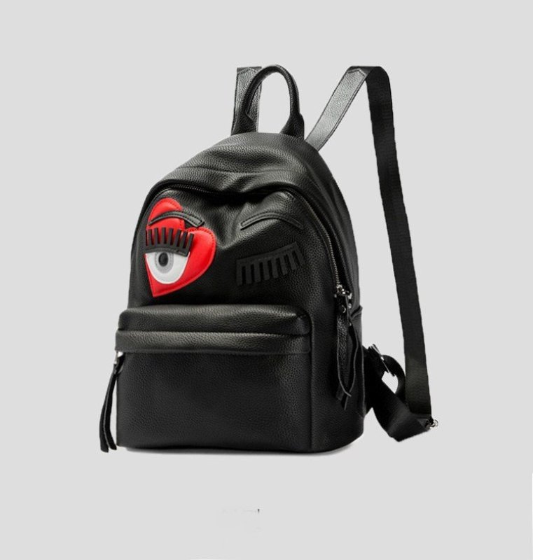 画像2:  woman’s pu leather Flirting Piercing personality backpack totebag レザーポップウインクバックパック　リュック　デイバック　トートハンドバッグ (2)