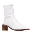 画像5:  women's Square head booties  new thick with short tube stretch thin boots Martin ankle boots  single boots  レザースクエアヒールストレッチシンプルマーチンショート ブーツ　 (5)