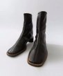 画像6:  women's Square head booties  new thick with short tube stretch thin boots Martin ankle boots  single boots  レザースクエアヒールストレッチシンプルマーチンショート ブーツ　 (6)