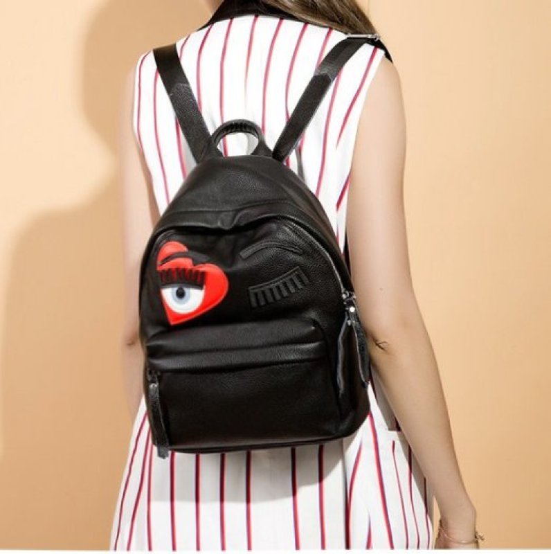 画像7:  woman’s pu leather Flirting Piercing personality backpack totebag レザーポップウインクバックパック　リュック　デイバック　トートハンドバッグ (7)