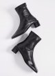 画像7:  women's Square head booties  new thick with short tube stretch thin boots Martin ankle boots  single boots  レザースクエアヒールストレッチシンプルマーチンショート ブーツ　 (7)