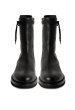 画像3:  women's  leather straps Martin boots short boots flat bottom boots 即納シンプルレザーバックレースアップフラットショートマーチンブーツ ブーティブーツ　サイドジップブーツ (3)