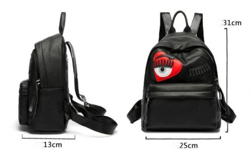 画像5:  woman’s pu leather Flirting Piercing personality backpack totebag レザーポップウインクバックパック　リュック　デイバック　トートハンドバッグ (5)