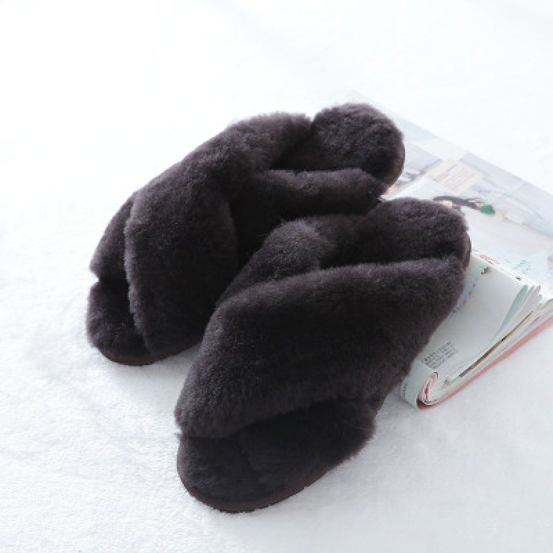 画像6: sheep fur one plush slippers Sandals シープスキンファーモコモコサンダル スリッパ サボ ミュール (6)