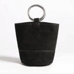 画像12:  woman’s new ring portable suede layer cowhide potted bag shoulder wooden bracelet bucket bag  totebag レザーバケット トート ショルダー2WAYハンドバッグ　トートバック　サイズ2種類 (12)
