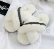 画像9: women's  Australian sheep fur one cross type wool slippers Sandals　シープスキンファークロスタイプスリッパモコモコサンダル  ミュール (9)