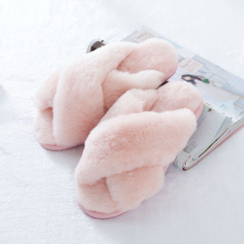 画像2: sheep fur one plush slippers Sandals シープスキンファーモコモコサンダル スリッパ サボ ミュール (2)