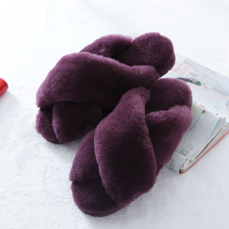 画像7: sheep fur one plush slippers Sandals シープスキンファーモコモコサンダル スリッパ サボ ミュール (7)